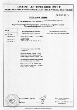 2019.11.16 Мичуринск - Приложение к сертификату Изделия крепежные из металла, торговая марка Tech-KREP. Серийный выпуск